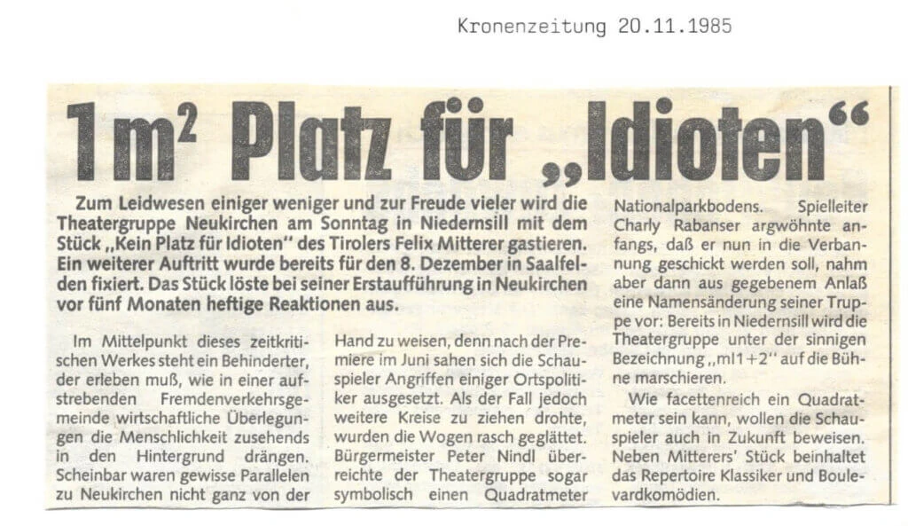 Kein Platz für Idioten (Juni 1985)