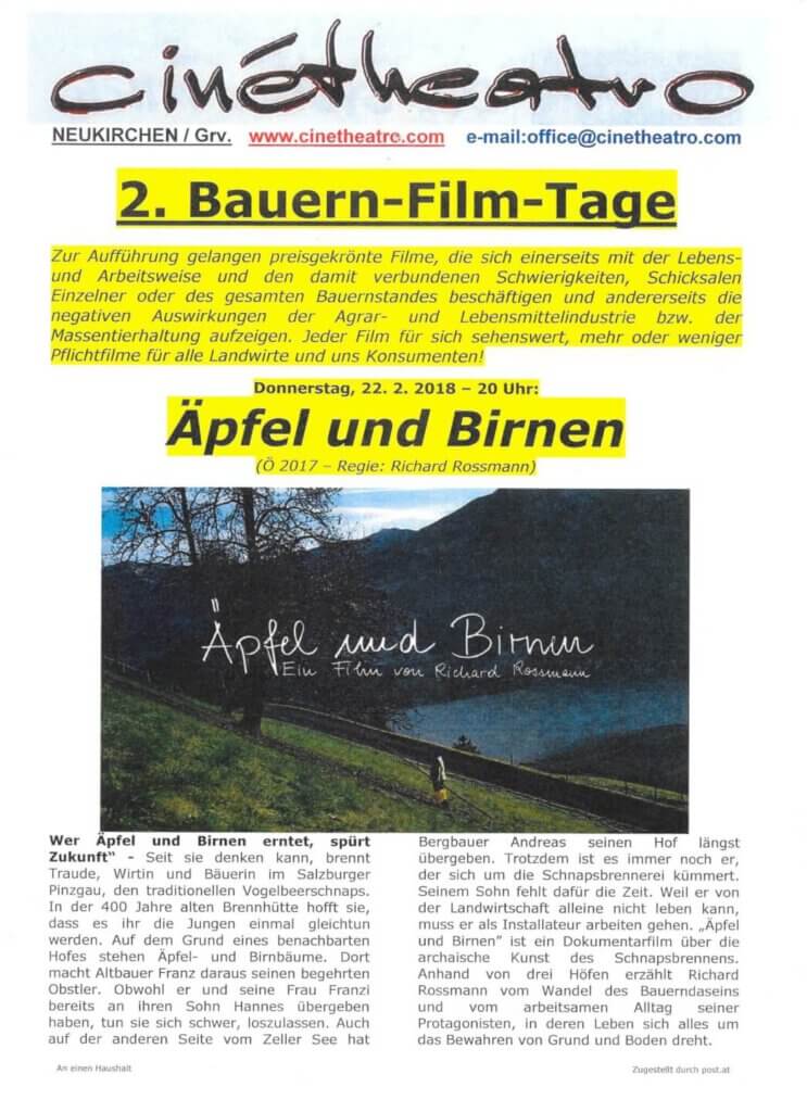 Bauernfilmtage 2017 - 2019